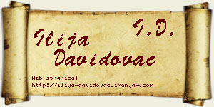 Ilija Davidovac vizit kartica